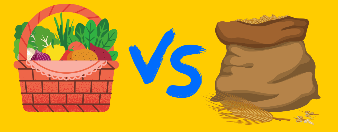 vegetables vs grains